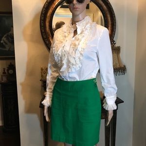 BANANA REPUBLIC EMERALD GREEN SKIRT, GORGEOUS SZ 0